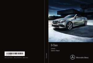 2016 Mercedes Benz E Class Cabriolet Operator Manual